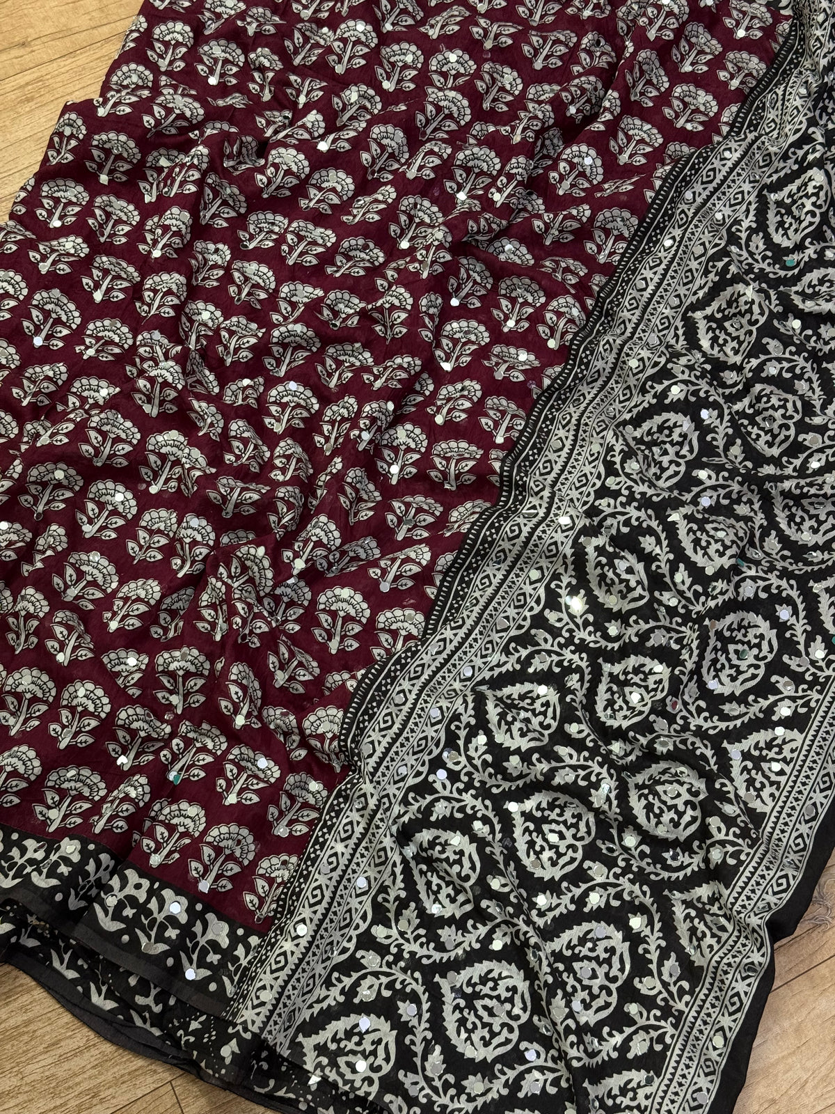 Pure Mul Cotton With Ajrakh Print