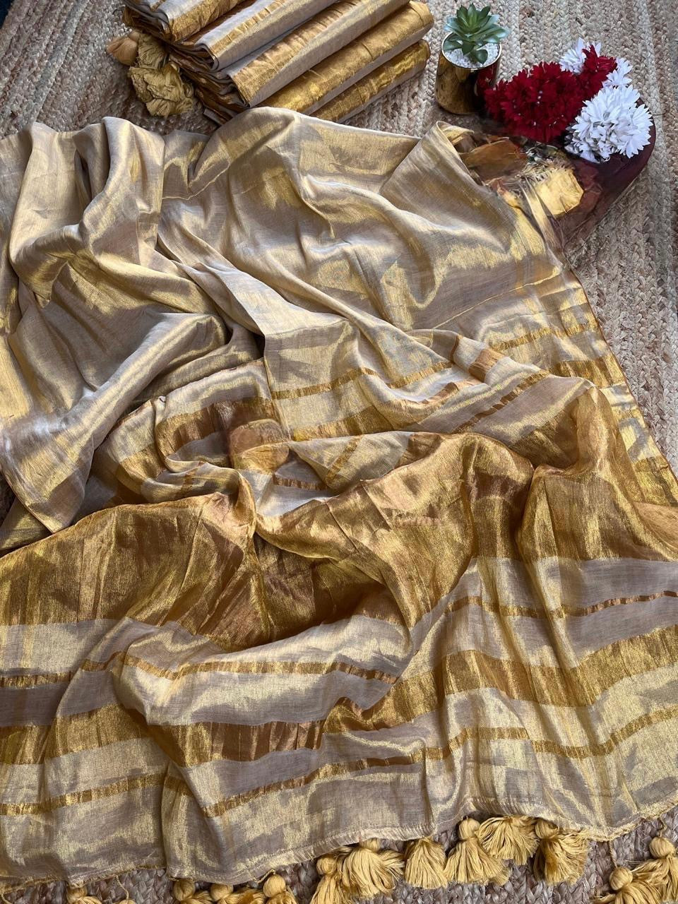 Pure Mul Tissue Saree