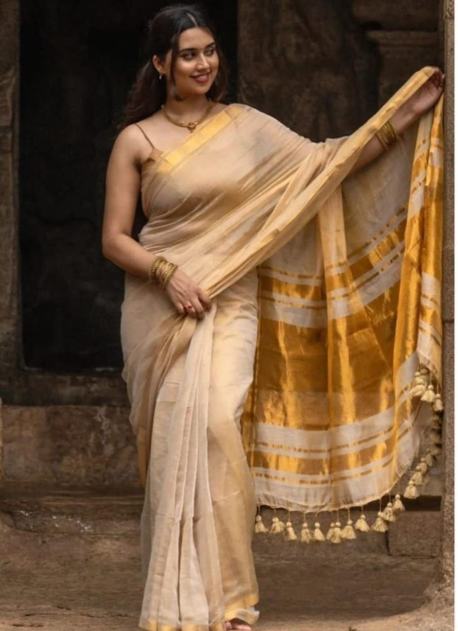 Pure Mul Tissue Saree