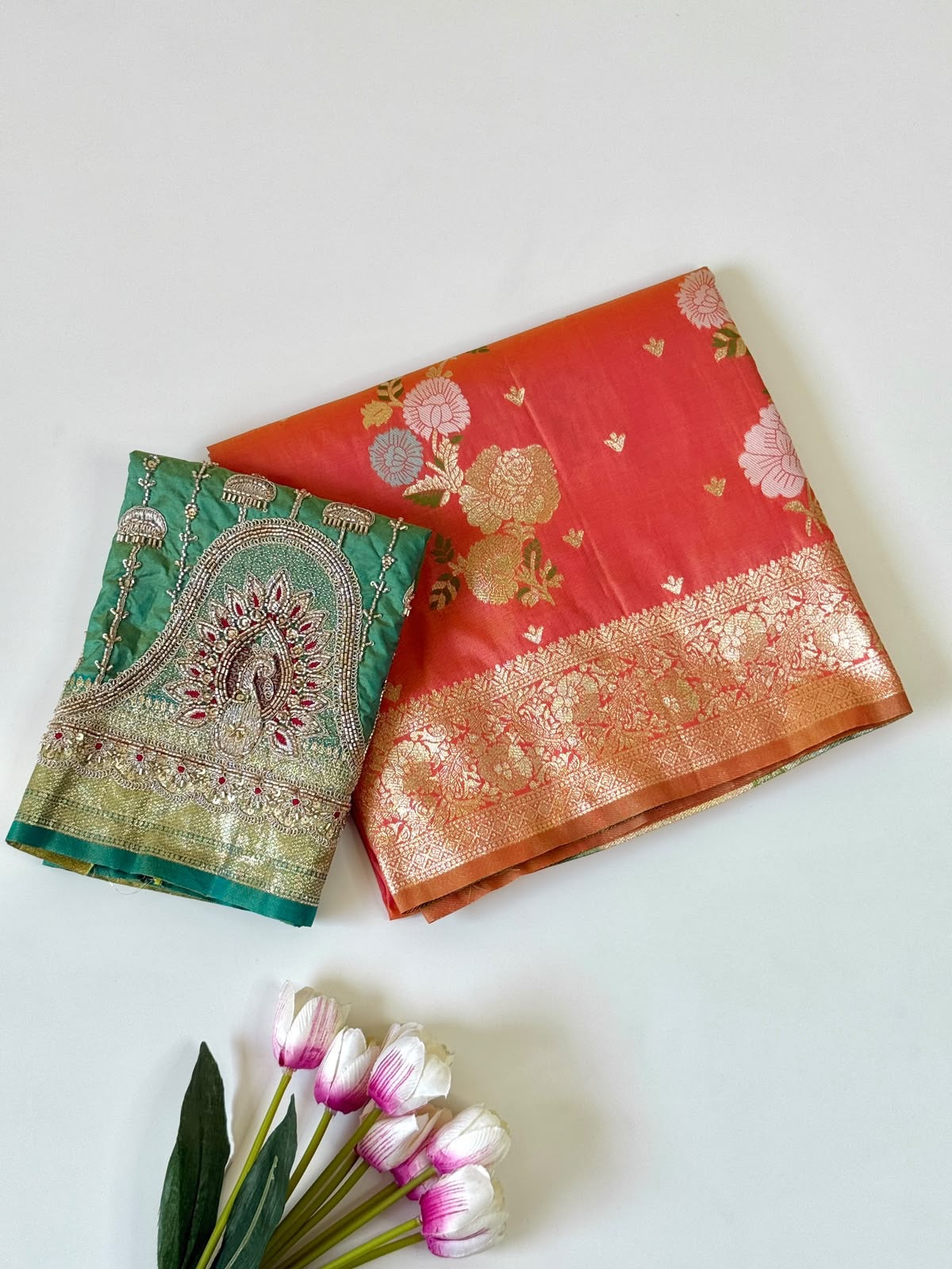 Pure Soft Silk Floral Weaving Saree