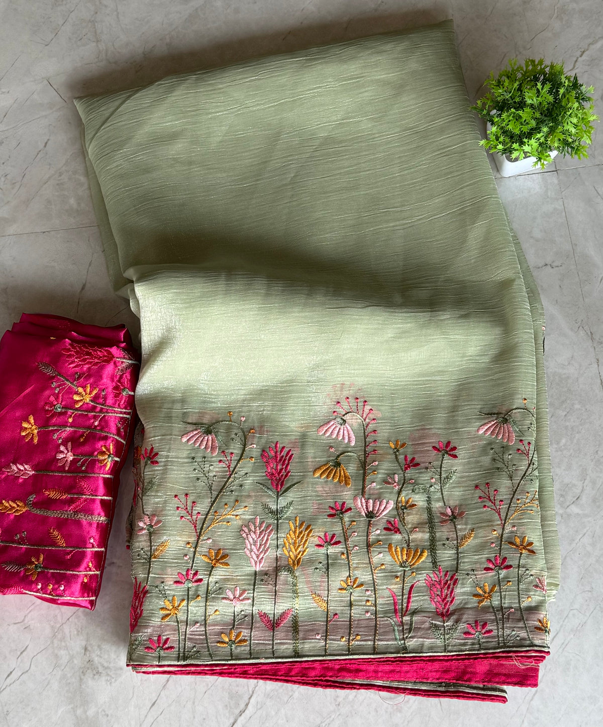 Crush Chiffon Saree