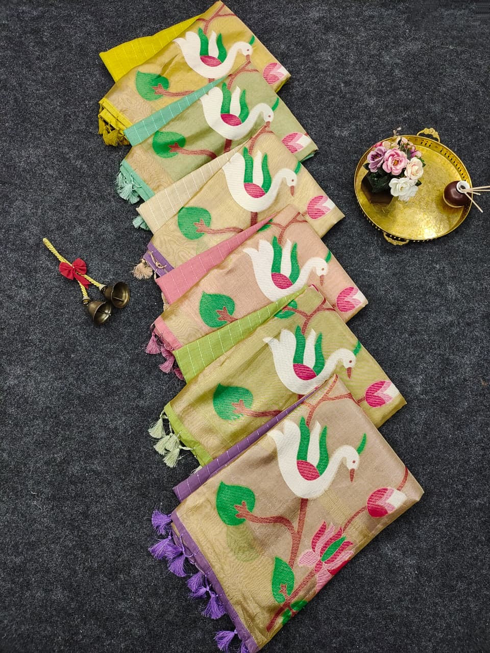 Swan Paithani Tissue Silk Saree with Zari