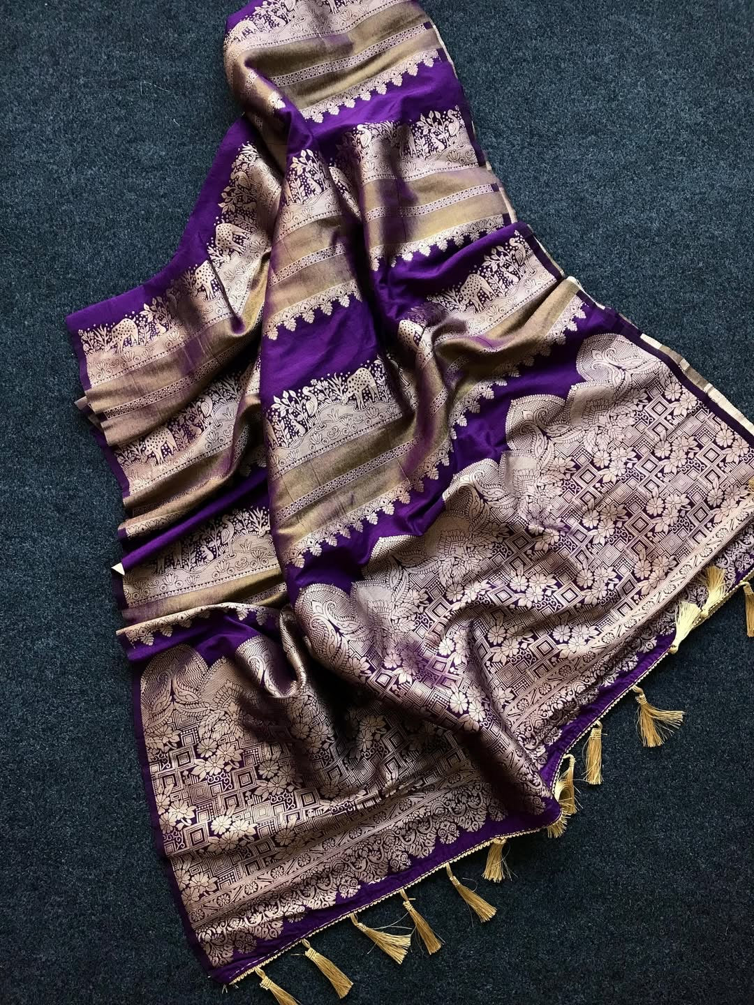Banarasi Silk Saree with Shikargah Zari Weave