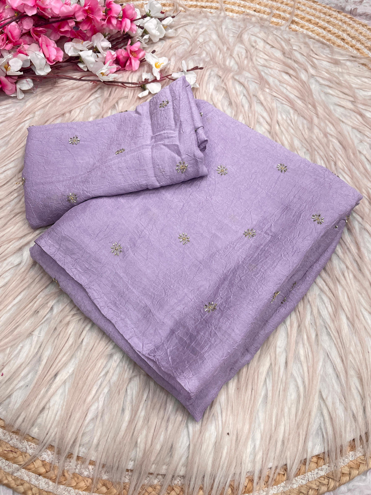 Pure Crush Saree With Sequence