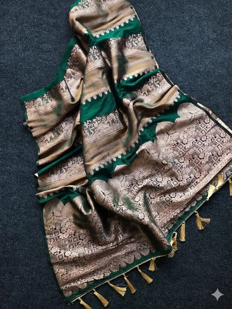 Banarasi Silk Saree with Shikargah Zari Weave