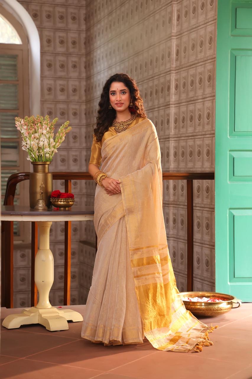 Pure Mul Tissue Saree