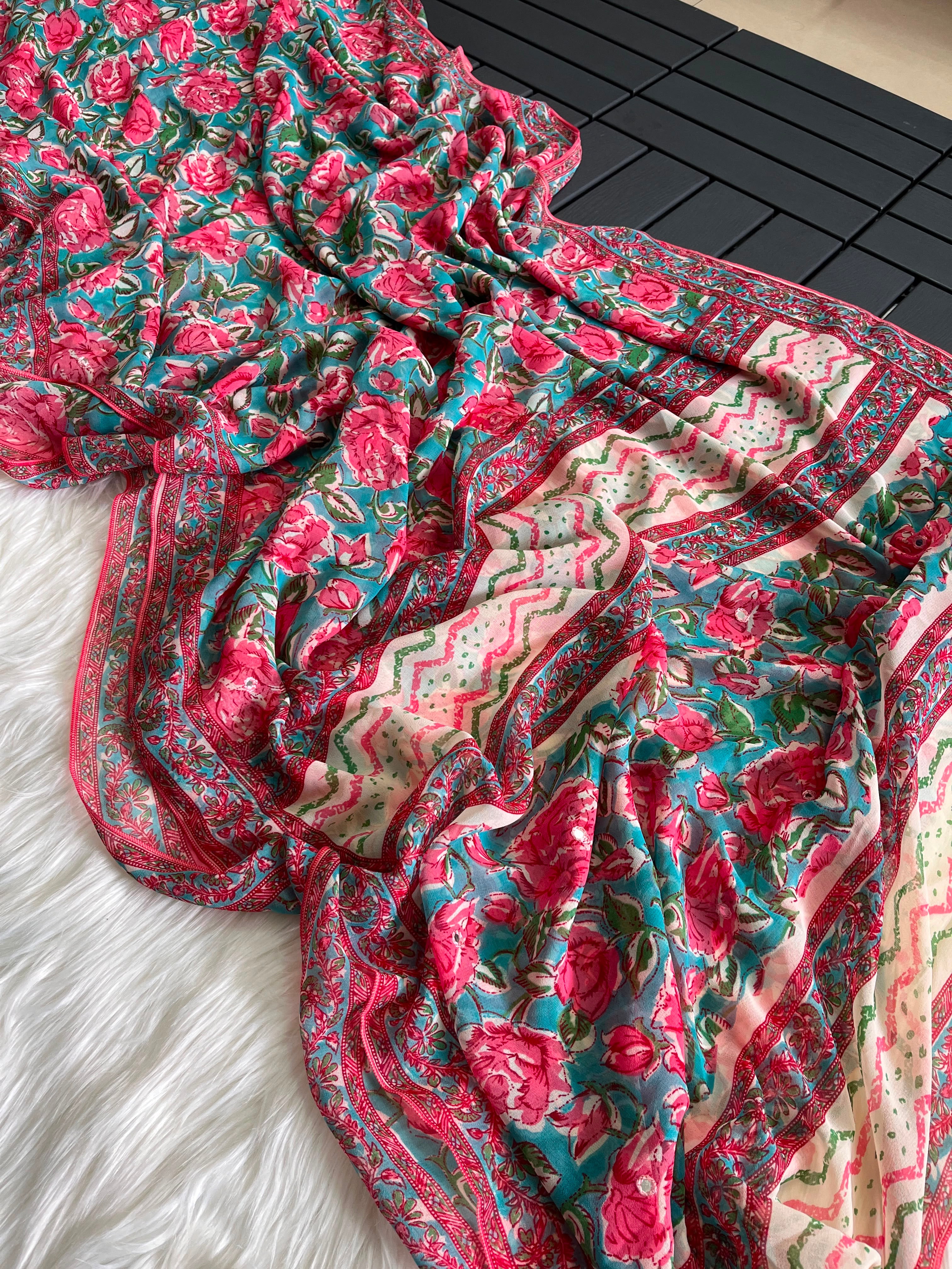 Pure Georgette Saree