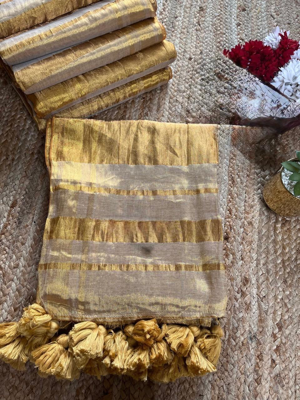 Pure Mul Tissue Saree