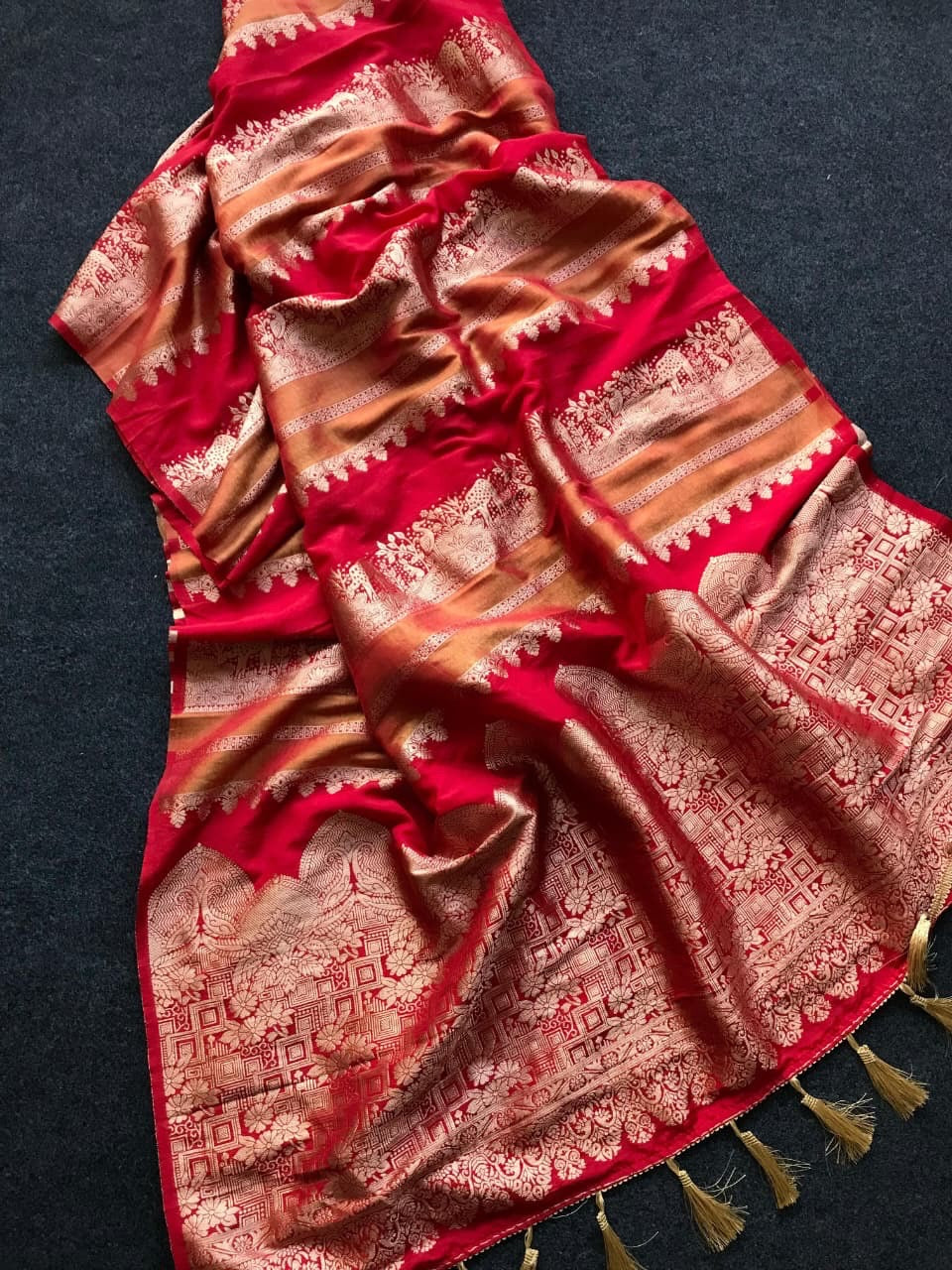 Banarasi Silk Saree with Shikargah Zari Weave