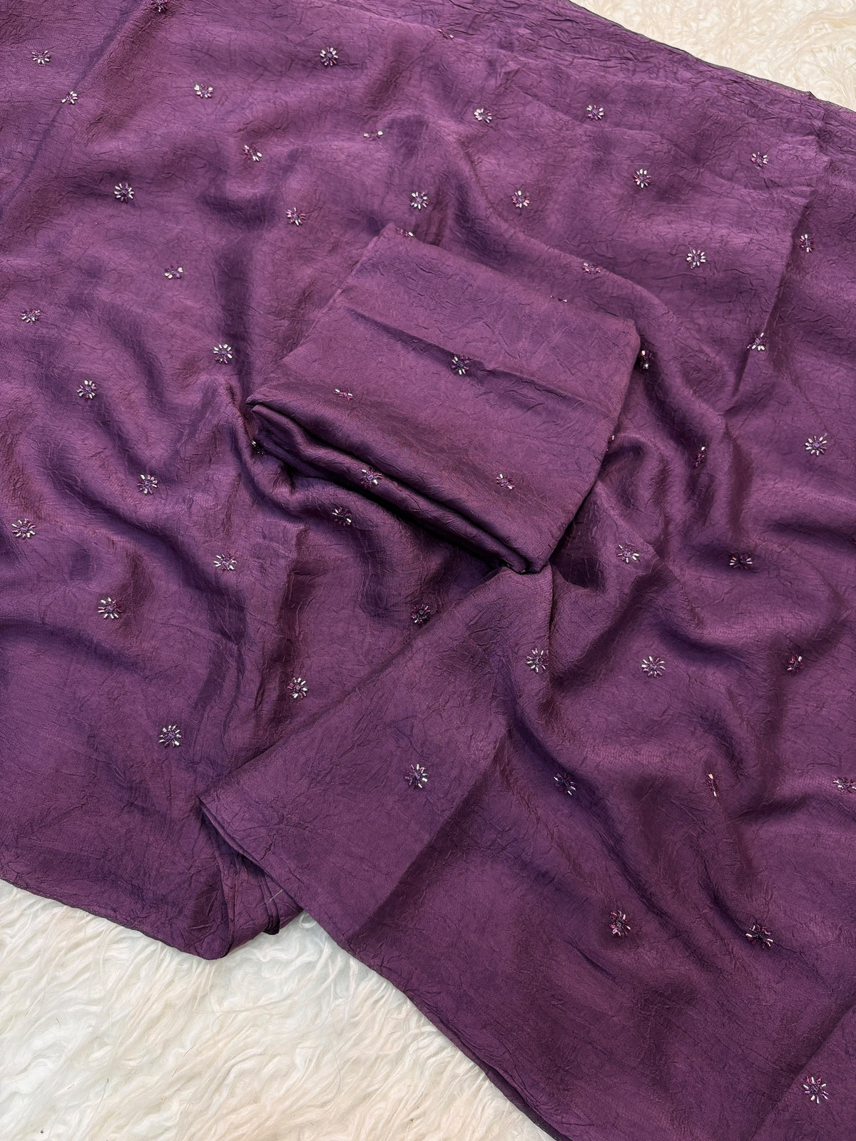 Pure Crush Saree With Sequence