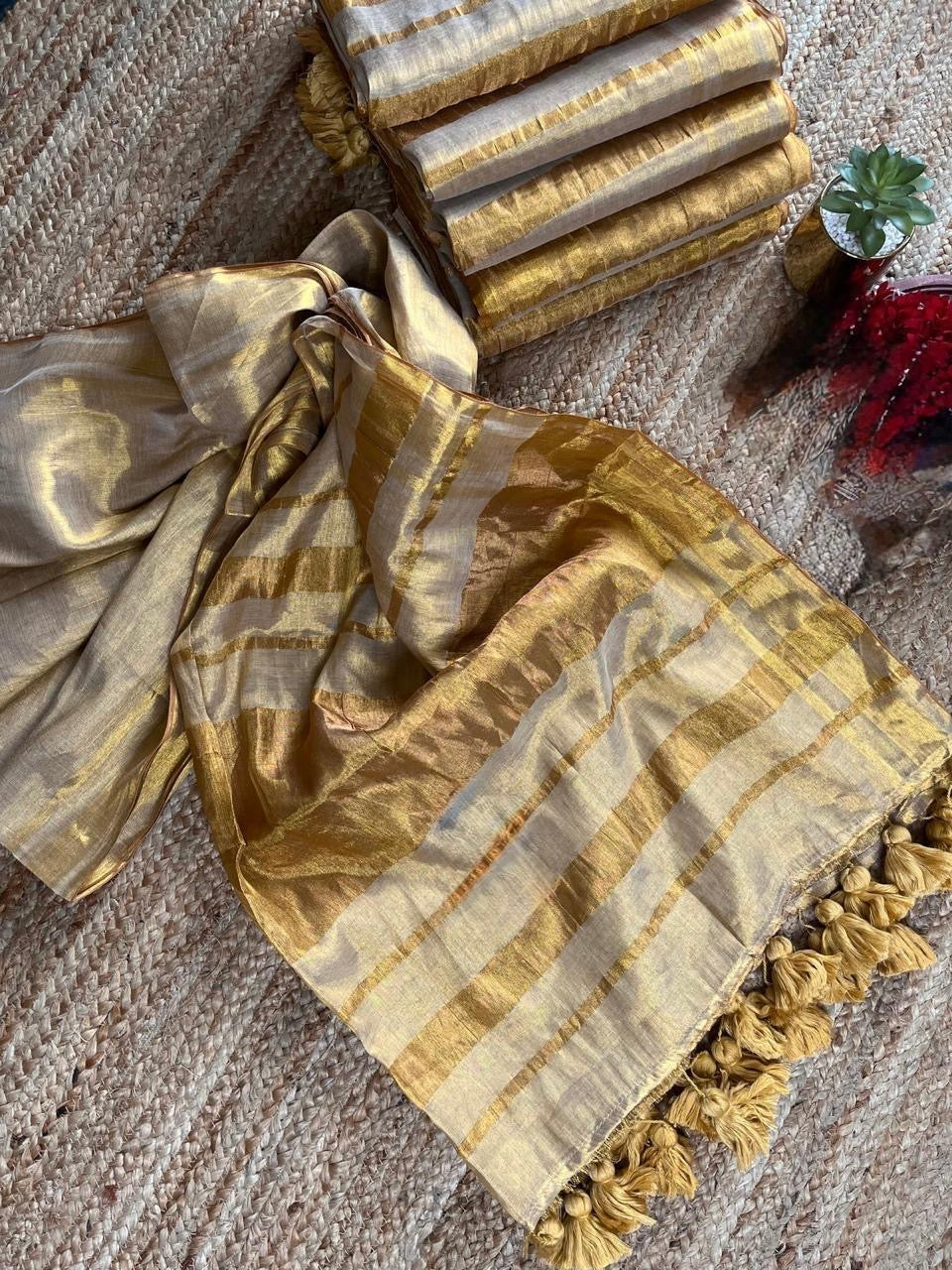 Pure Mul Tissue Saree