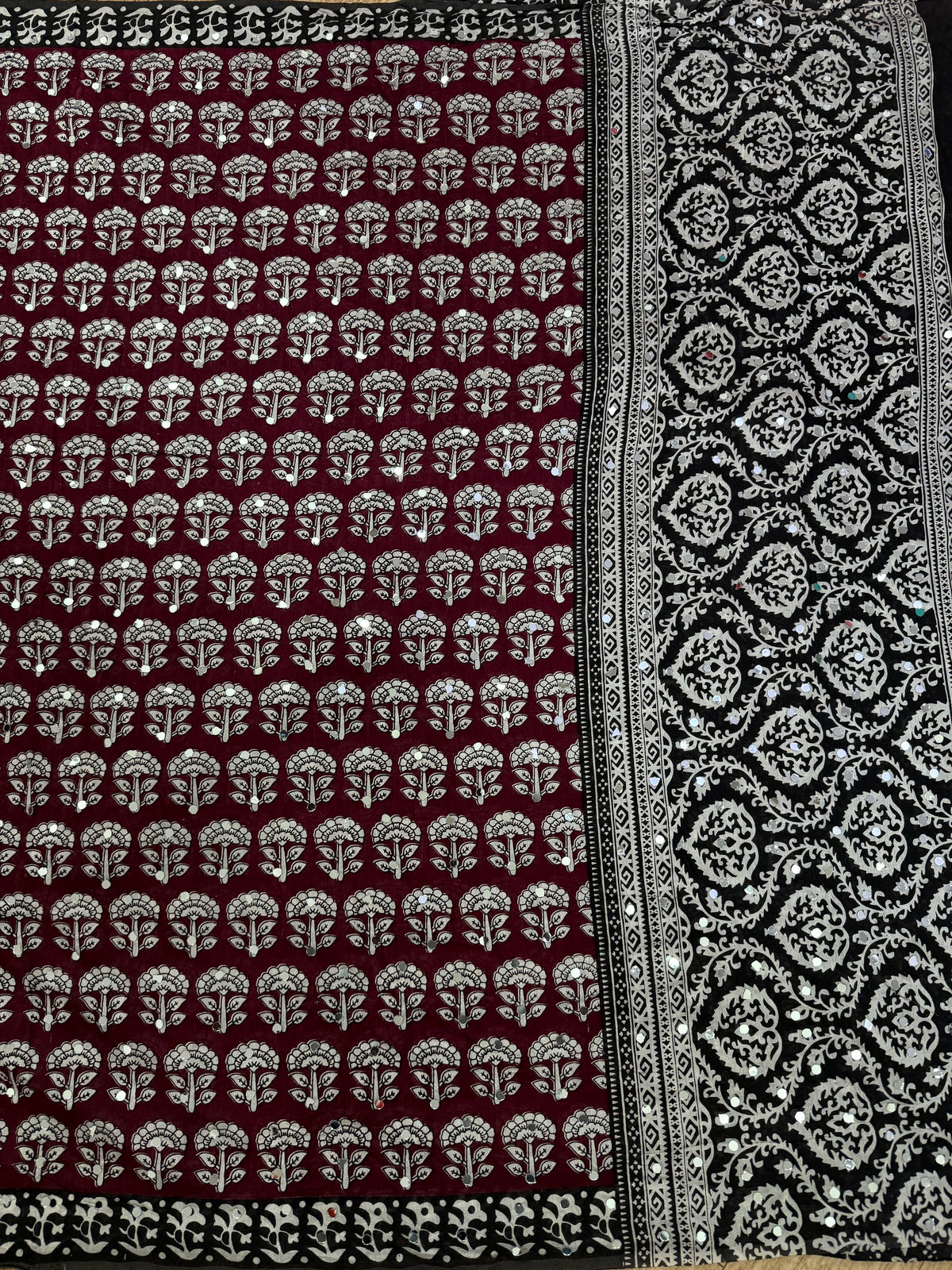 Pure Mul Cotton With Ajrakh Print