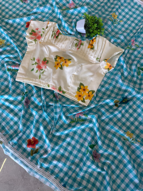 Chanderi Checks Saree