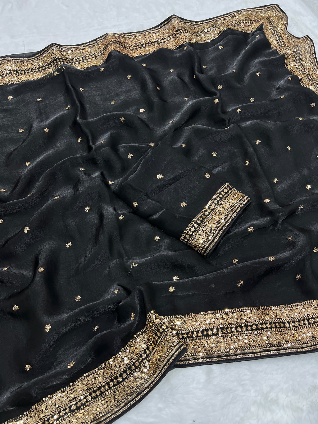 Soft Silk Saree With Sequence Work