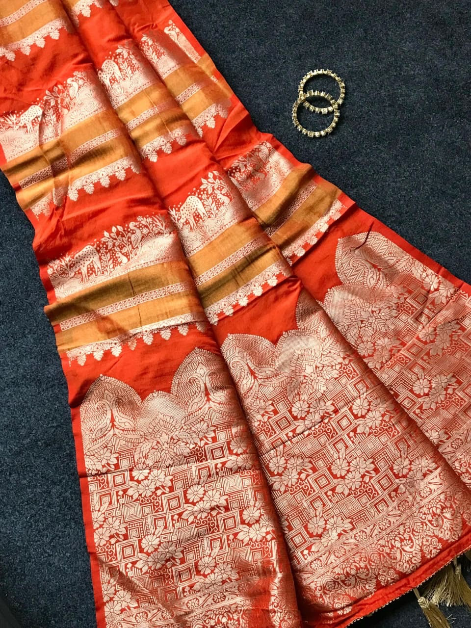 Banarasi Silk Saree with Shikargah Zari Weave