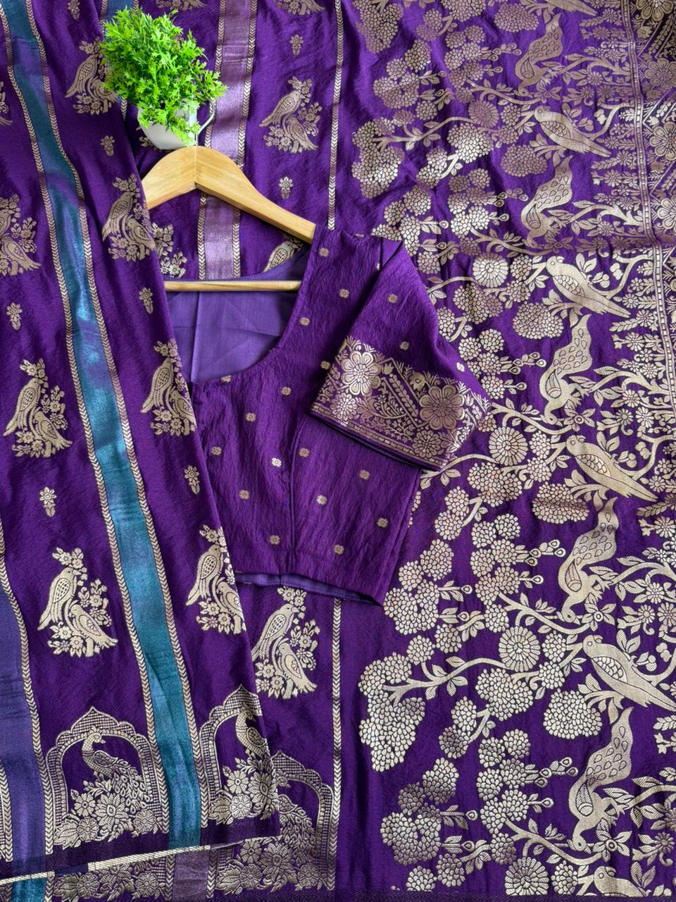 Rich khadi Crepe Multi Colour-tissue patta Paithani silk saree