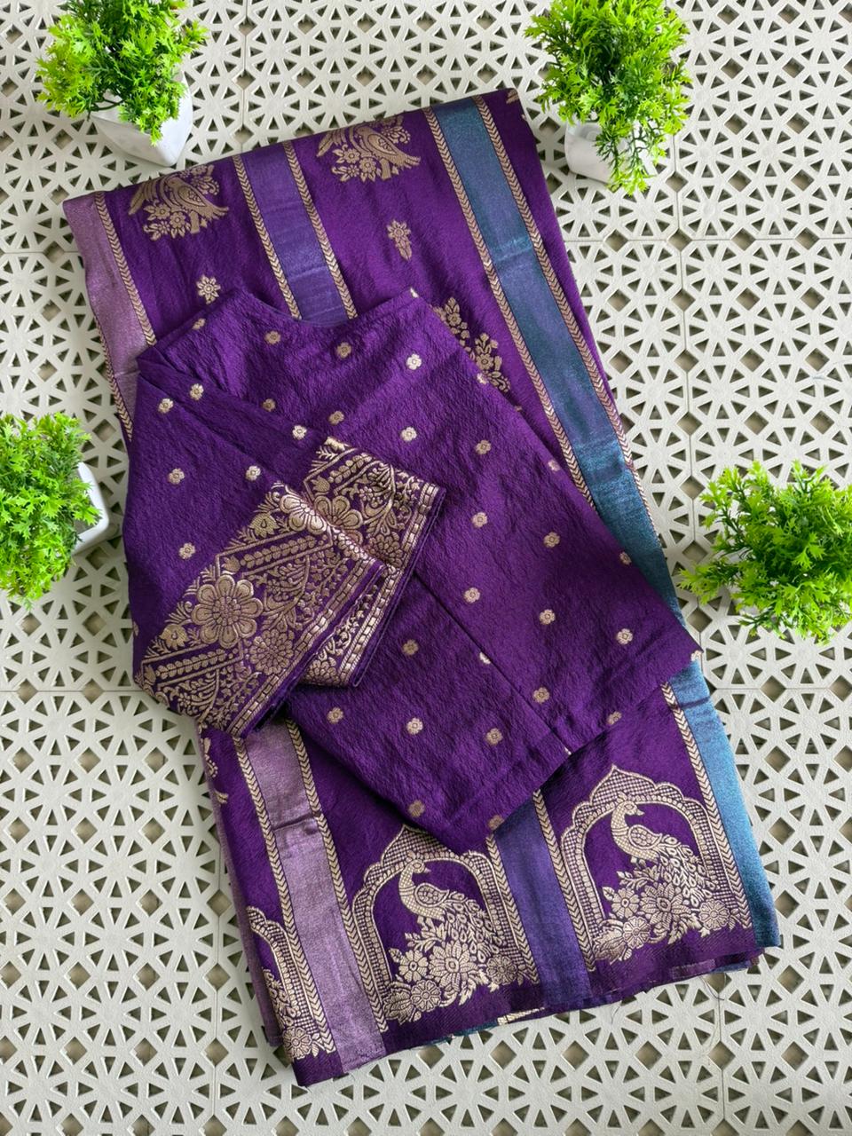 Rich khadi Crepe Multi Colour-tissue patta Paithani silk saree