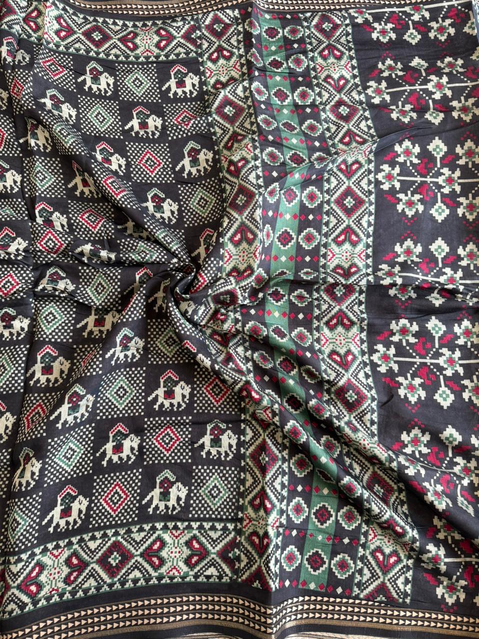 Soft Mul Cotton with Kalamkari pallu & Zari Weaving border