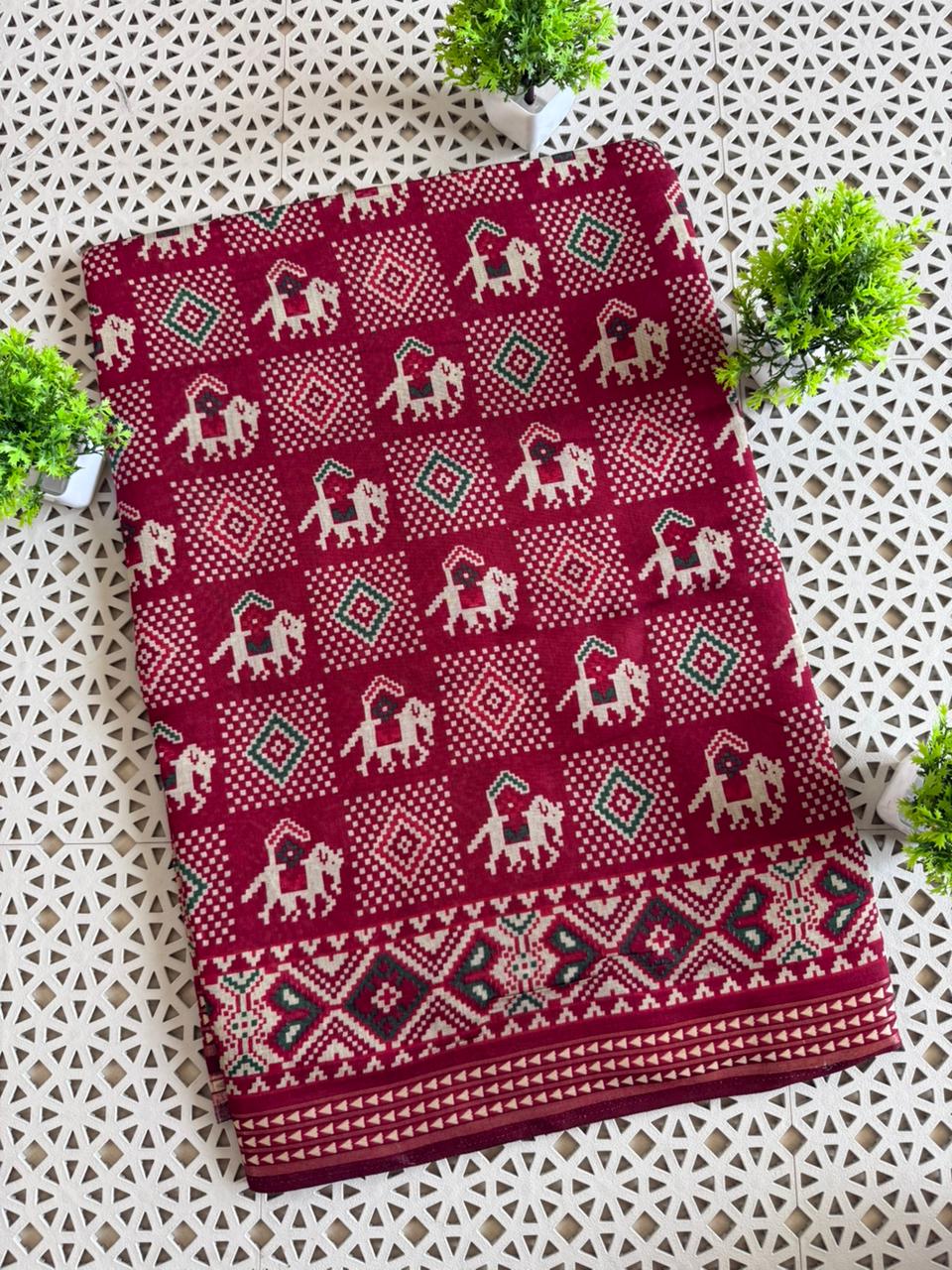 Soft Mul Cotton with Kalamkari pallu & Zari Weaving border