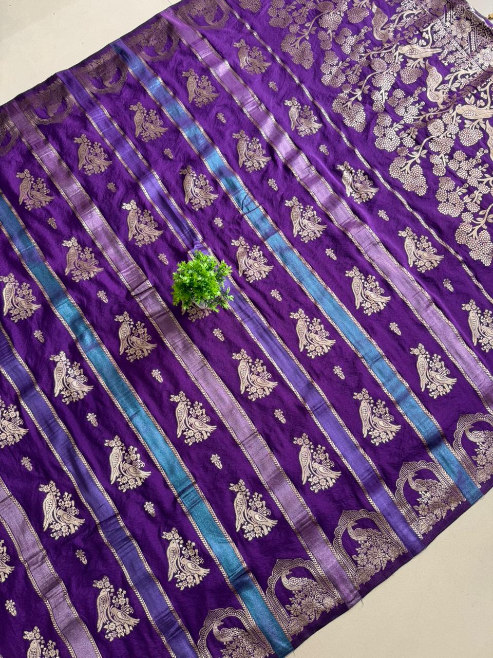 Rich khadi Crepe Multi Colour-tissue patta Paithani silk saree