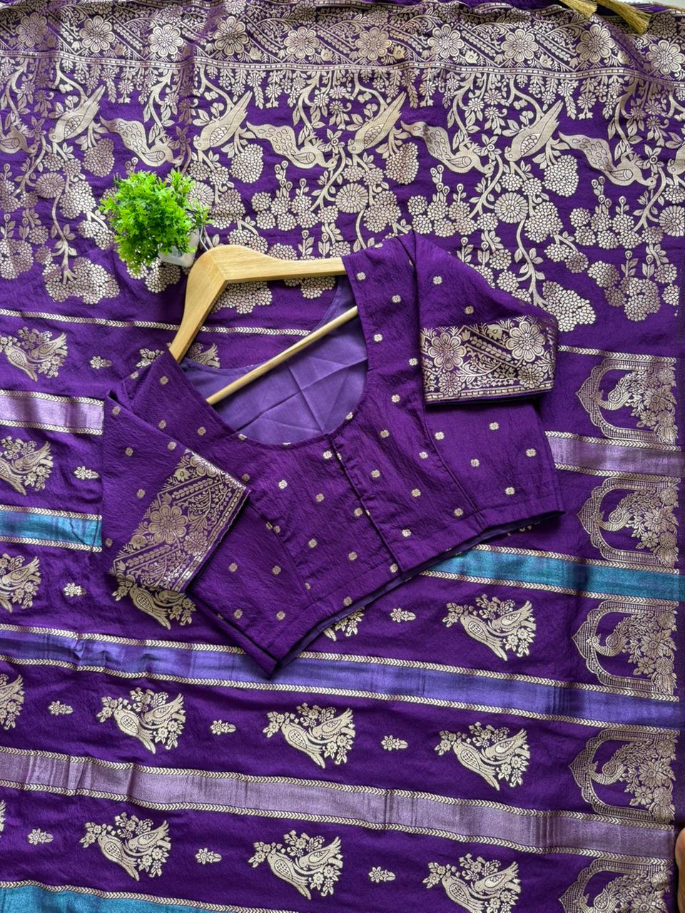 Rich khadi Crepe Multi Colour-tissue patta Paithani silk saree