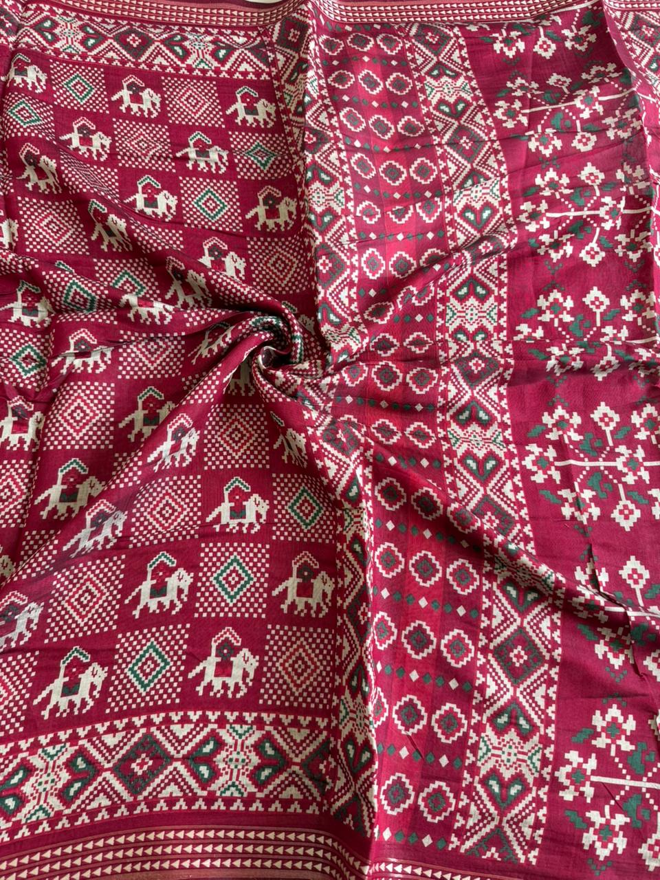 Soft Mul Cotton with Kalamkari pallu & Zari Weaving border