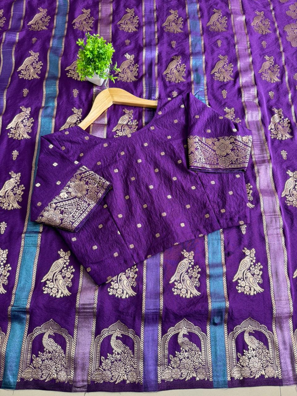 Rich khadi Crepe Multi Colour-tissue patta Paithani silk saree
